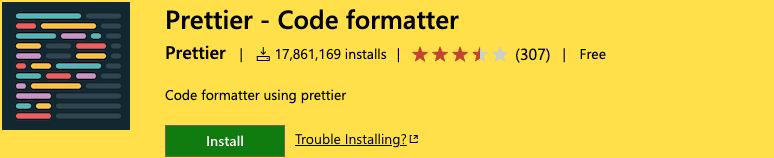 Prettier code formatter