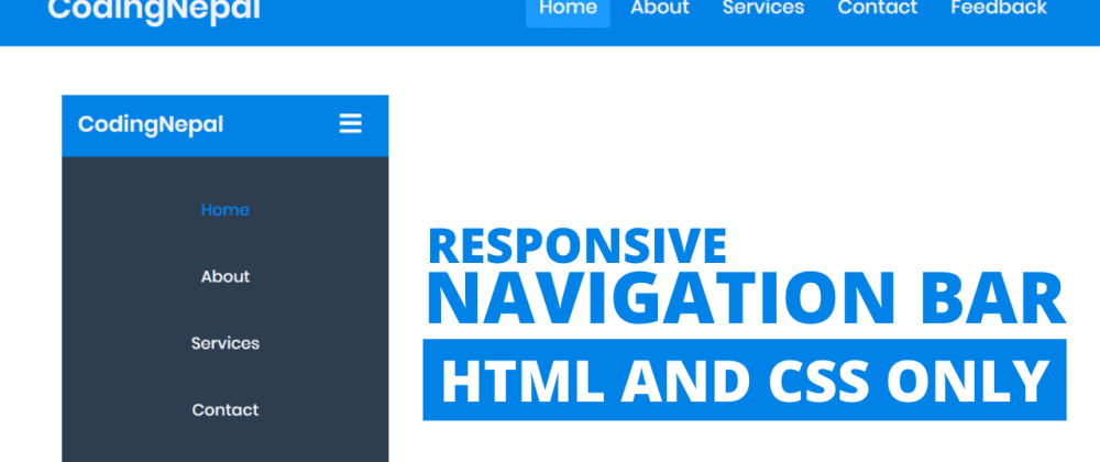 Responsive Navbar in HTML CSS DEV Community