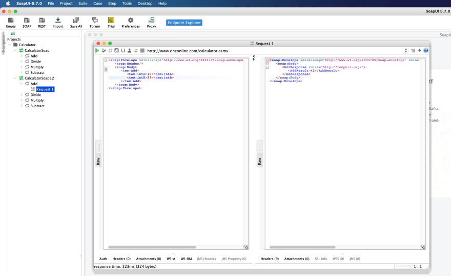 Screenshot of SoapUI from SmartBear