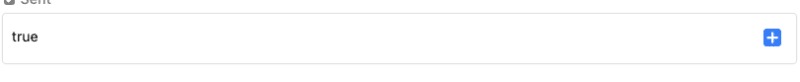 true typed into box