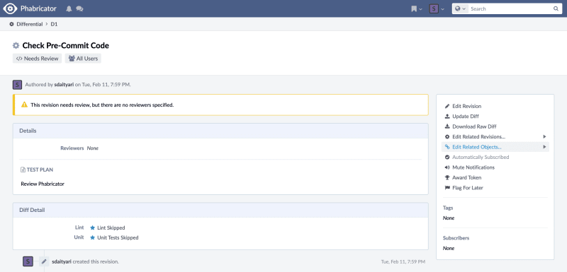 Screenshot of Phabricator