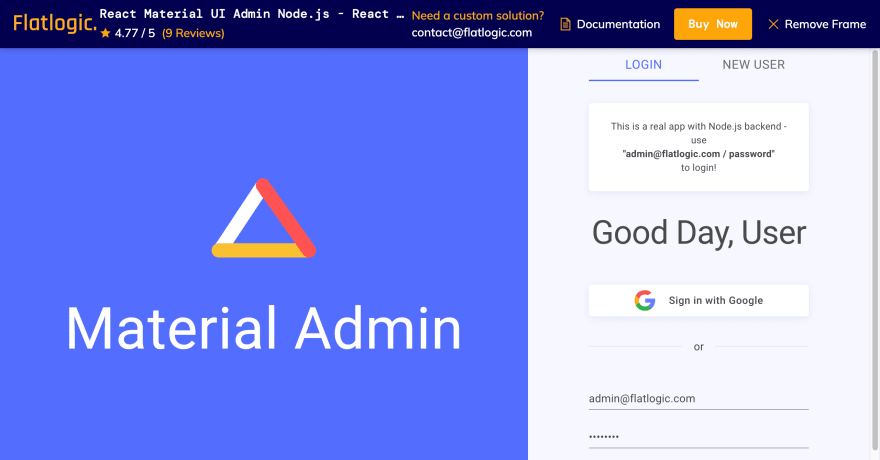 React Material Admin NodeJS by Flatlogic