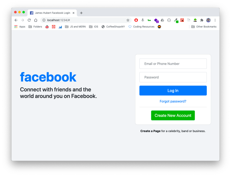 New Facebook Login Page