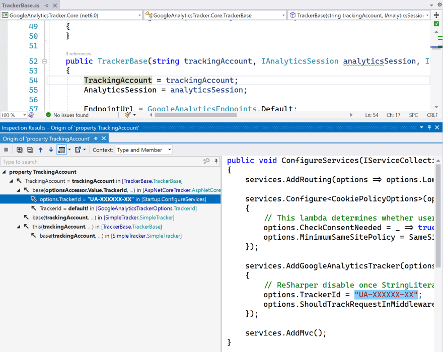 ReSharper Value Origin Tracking