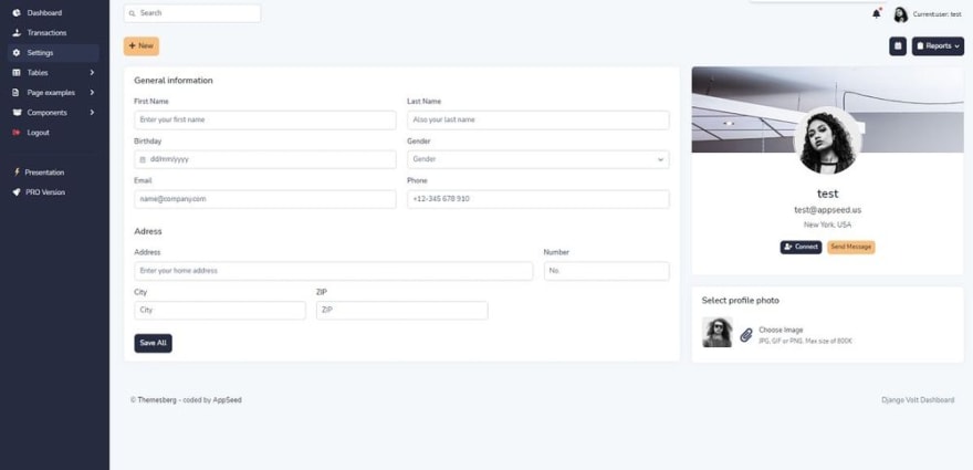 Django 4 Volt - User Profile Page