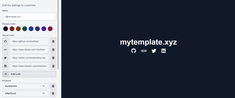 Cover image for Mytemplate.xyz | A no-code personal website builder for developers