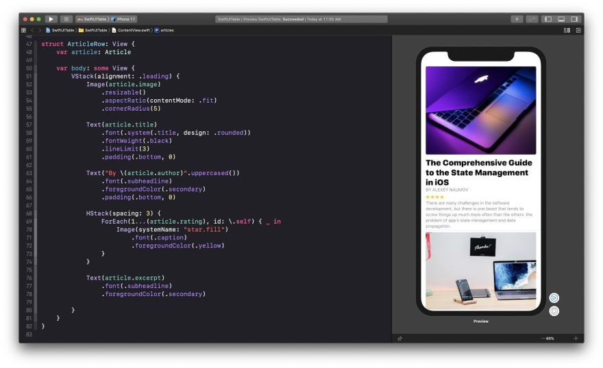 iOS App preview