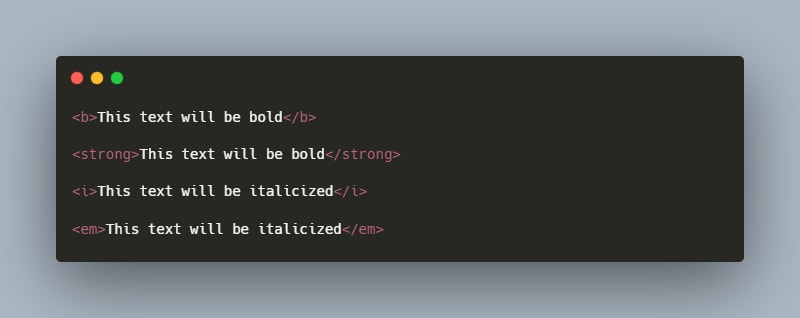 HTML Text Formatting