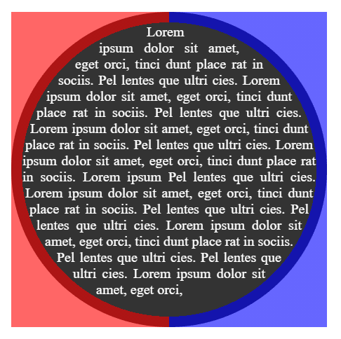 Text inside circular shape