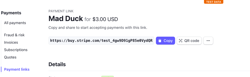 After your payment link is created, you can copy it to your clipboard and share it with anyone