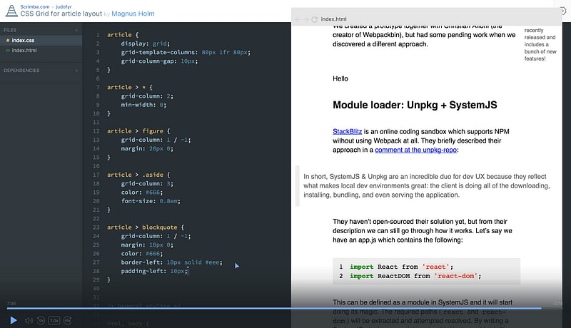 Magnus will take you through building an article layout using CSS Grid.