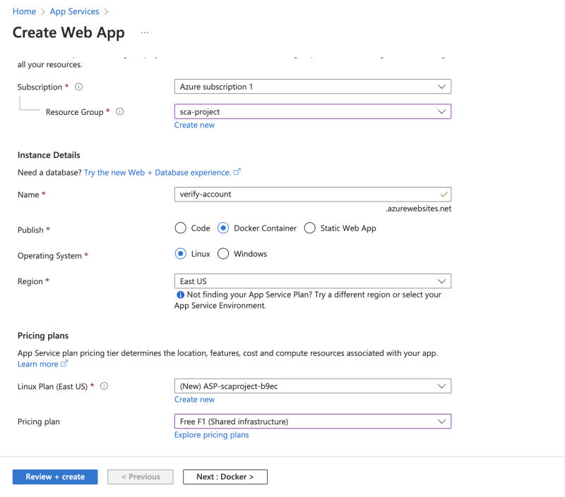 Creating Azure Web App - Basics