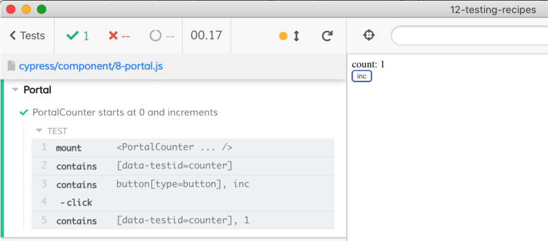 Testing the portal component