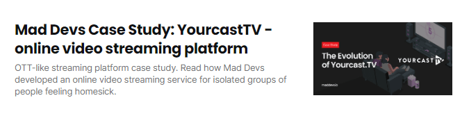 Mad Devs Case Study: YourcastTV - online video streaming platform