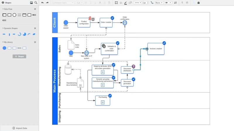 Diagram tool clearance