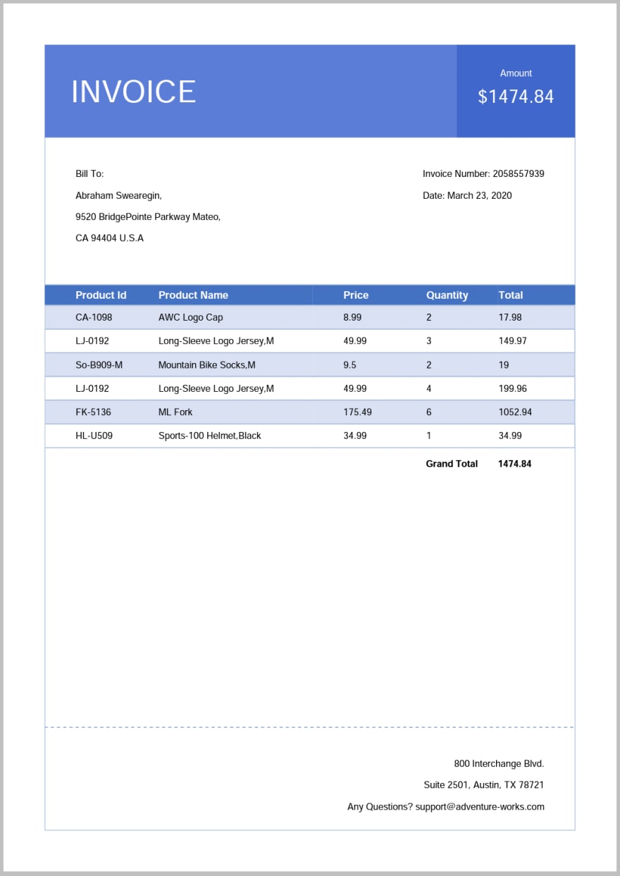 Complete PDF Invoice
