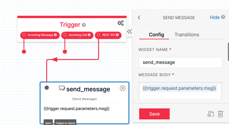 twilio studio flow to send message