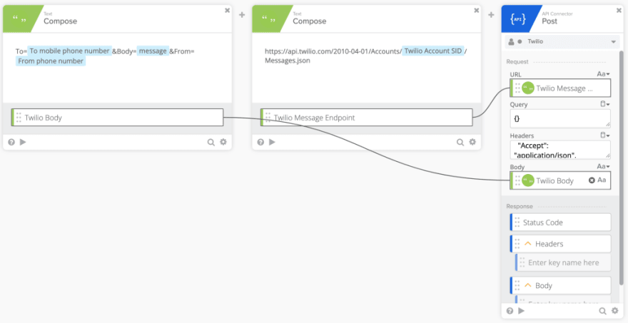 Creating dynamic URLs with Compose card