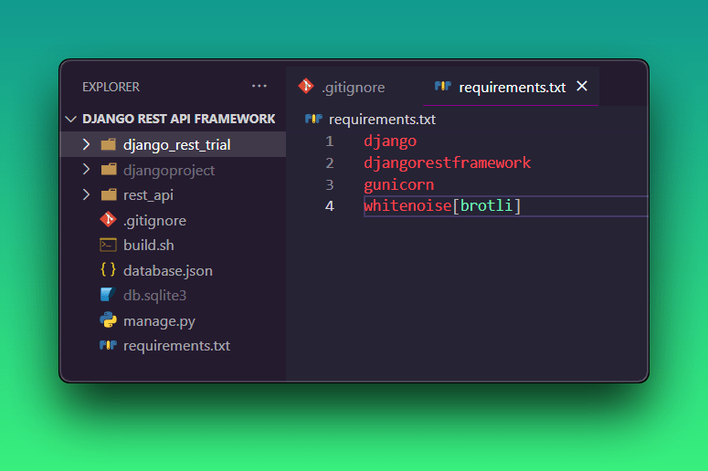 image showing requirements.txt file