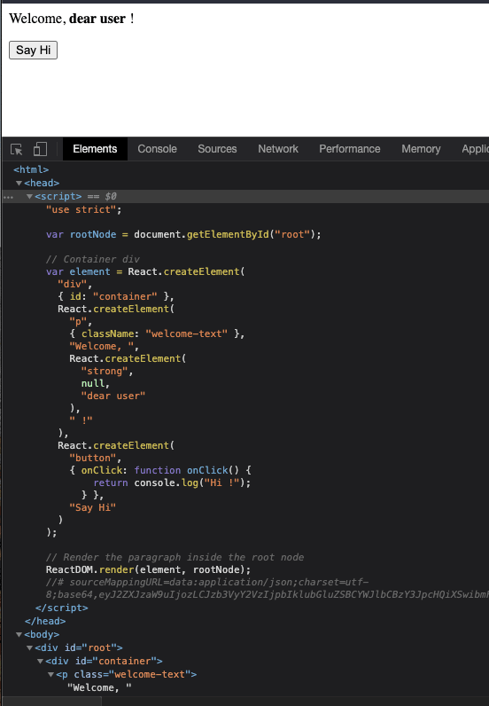 jsx compiled output