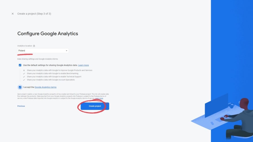 firebase project registration instruction