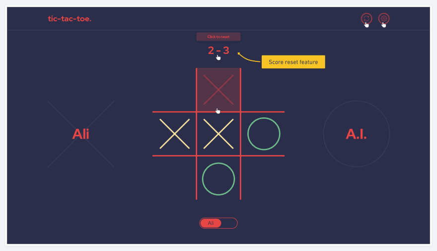 Game screen hover