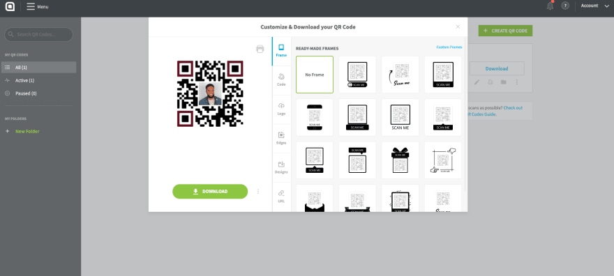 QR Code Generator Admin Interface
