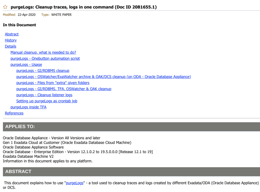 oracle database document