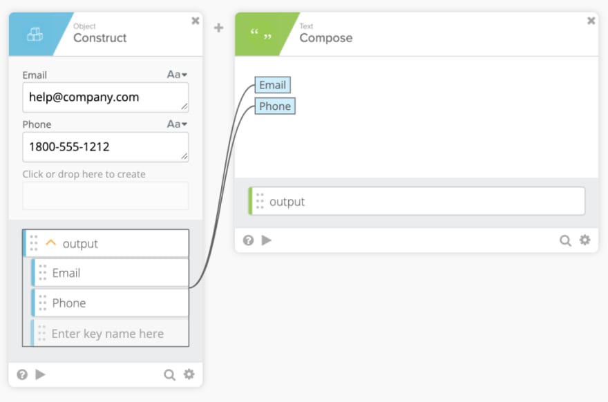 Setting up flow variables with Construct card