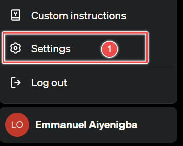 ChatGPT settings