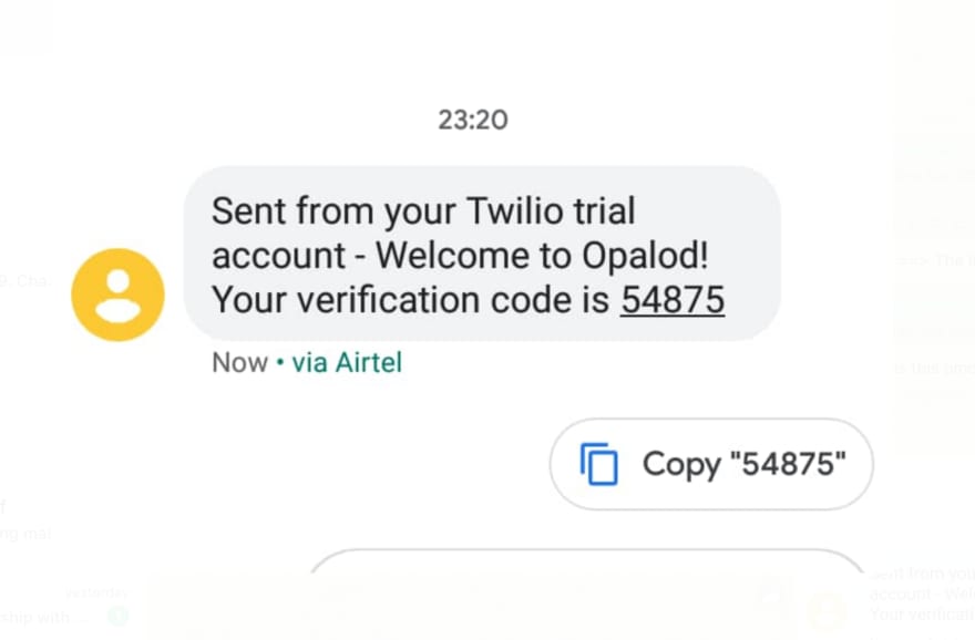 send sms twilio node js