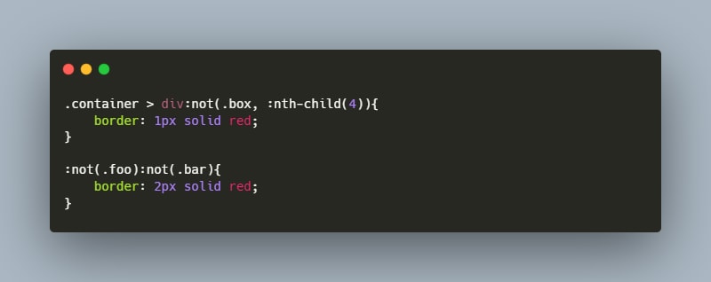 Using the CSS :not() pseudo-class