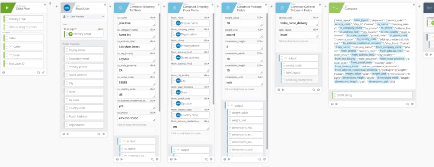 Generate shipping labels flow