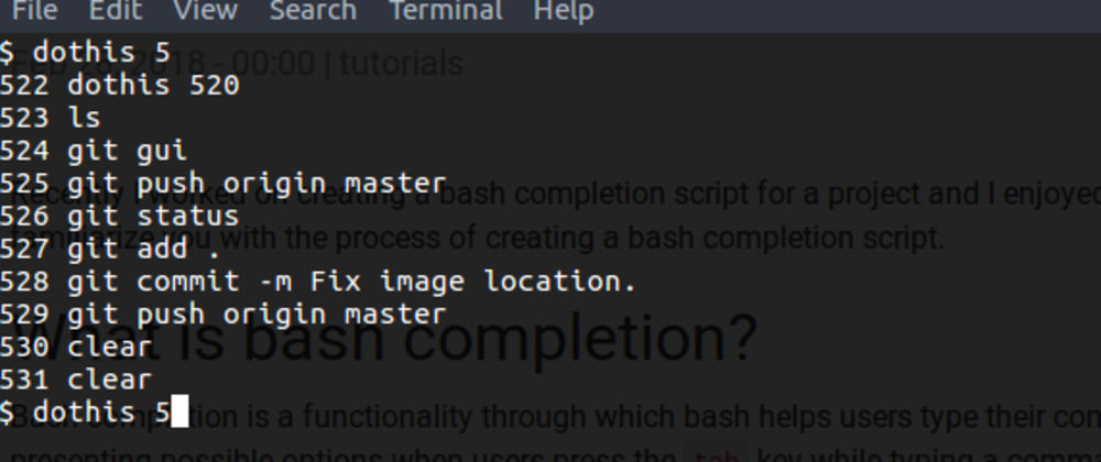 Cover image for How to add bash completion to your scripts