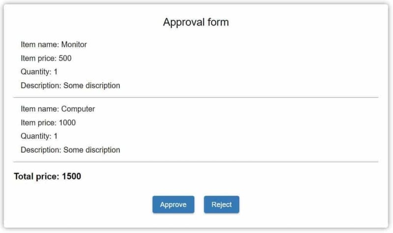 Approval form user interface in UI Builder