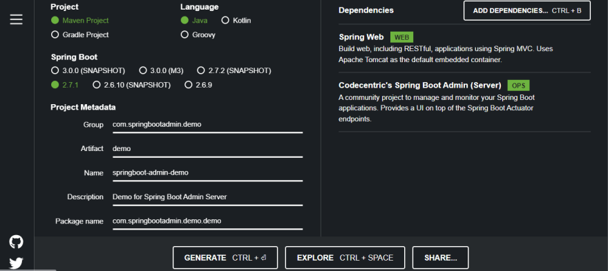 Spring boot store admin microservices