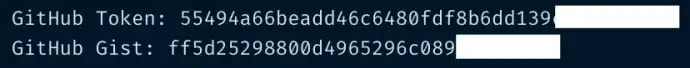 GitHub token and gist