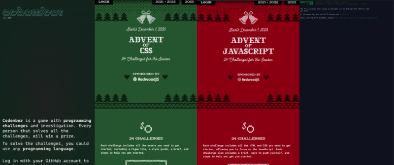 Diferentes Advent of Code como: AdventOfJS, AdventOfCSS, AdventOfCode y Codember