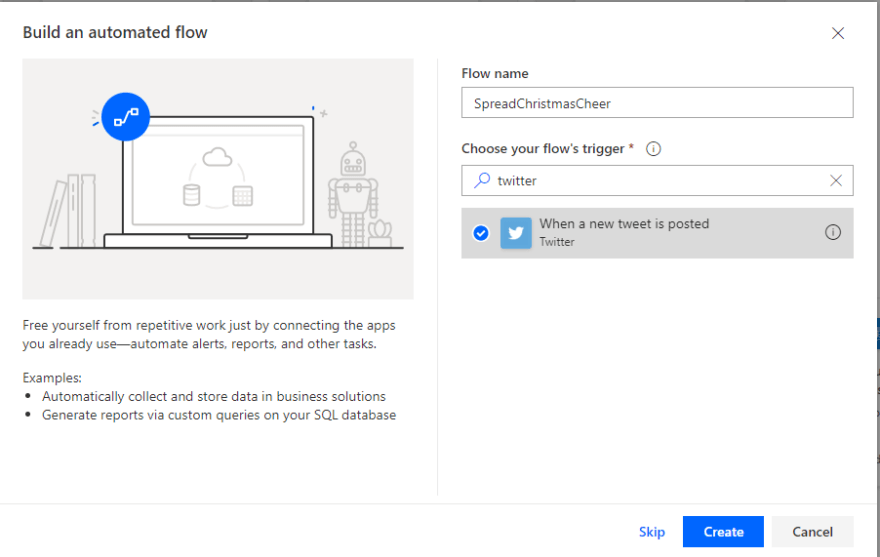 Creating an automated flow