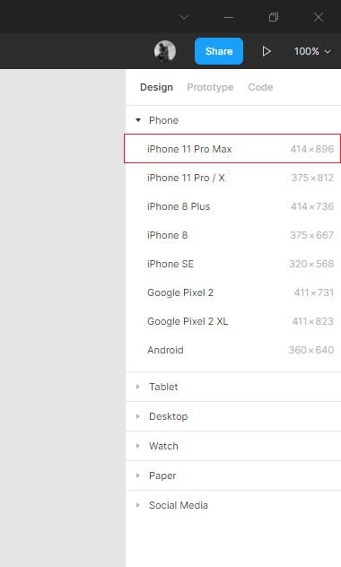 figma frames sizes