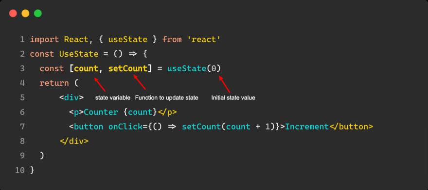 The basic React hooks - useState and useEffect - DEV Community