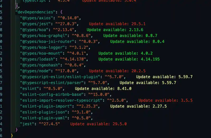 Package Json Upgrade VS Code extension
