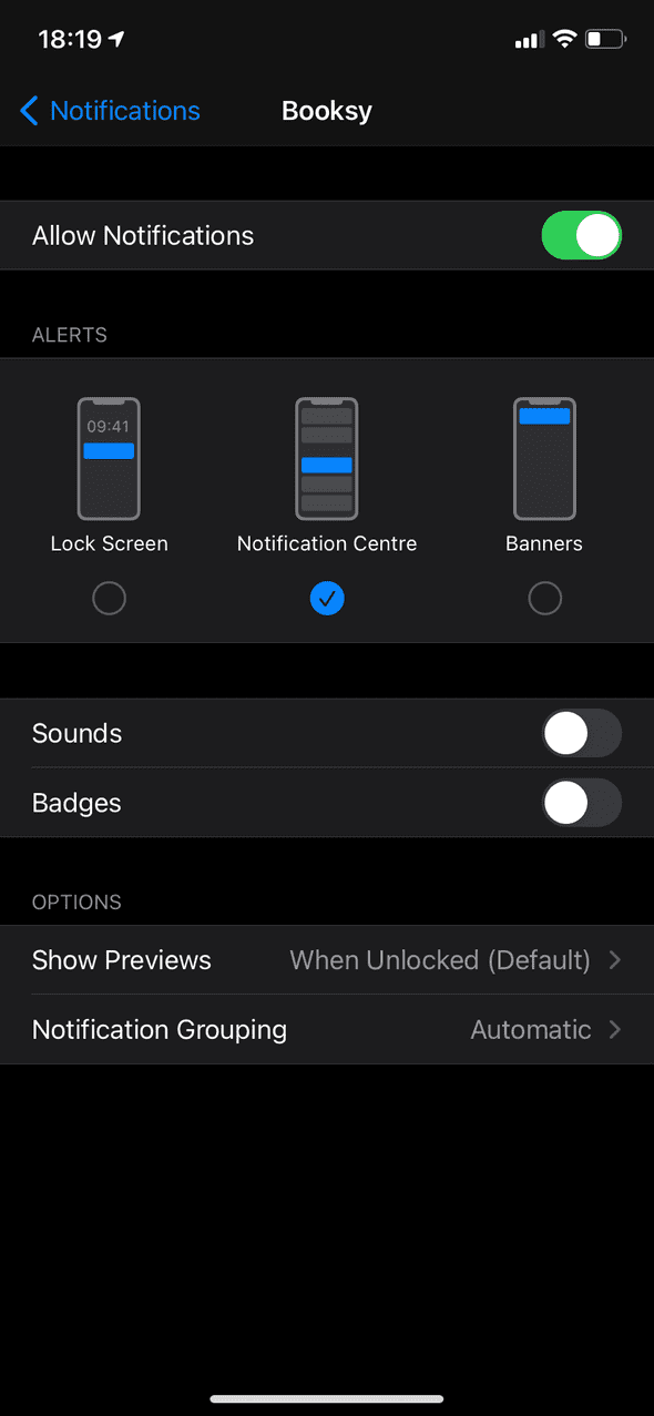 Delivery Quietly settings in iPhone