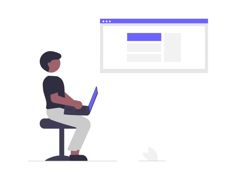 illustration showing a web developer