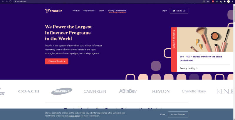 20 Successful Small Business Websites Design That Will Impress You 10 traackr