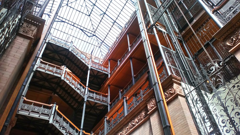 Bradbury Building interior atrium Los Angeles