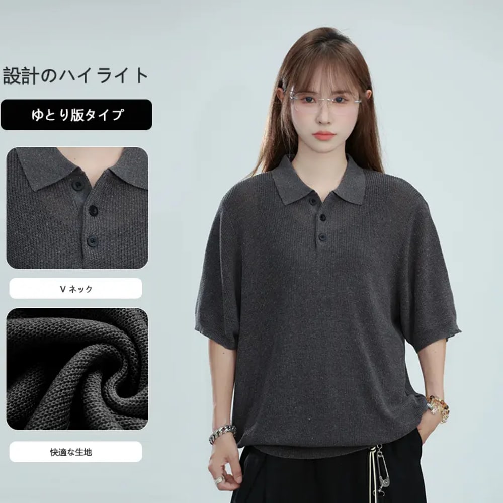 【ティーン向けトレンド】夏の秋用 ユニセックス薄手リヨセルテンセルニット 長袖トップス オールドル風