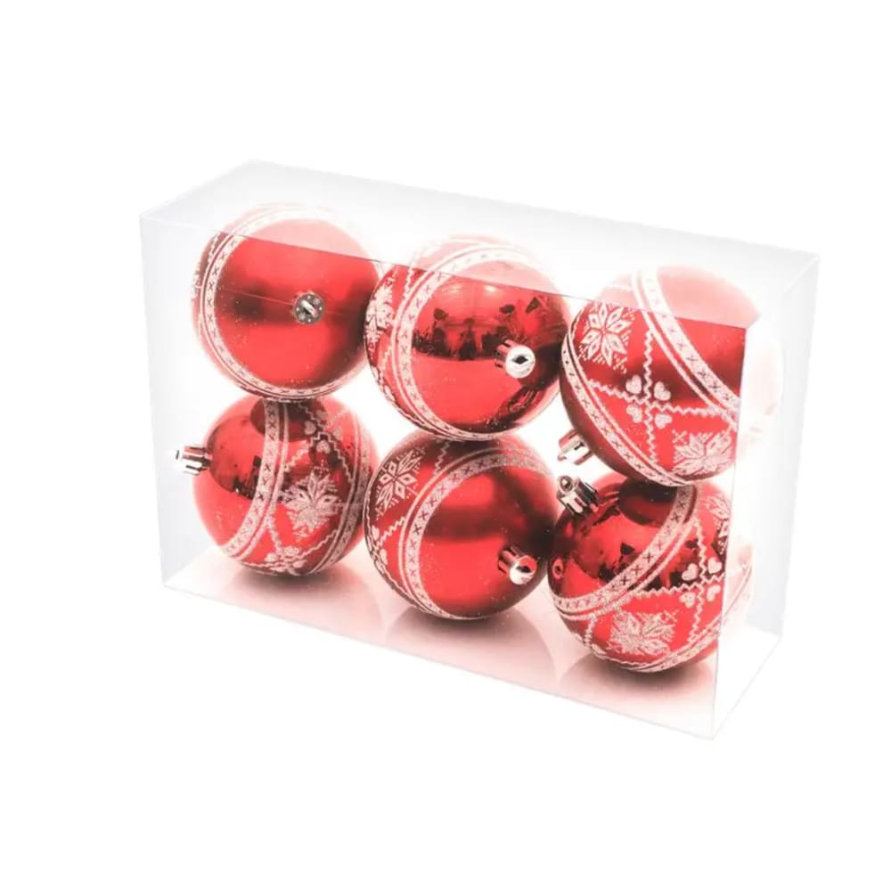 【CREOK LIFE】クリスマスツリー オーナメント  80mm ボール 6個入 レッド