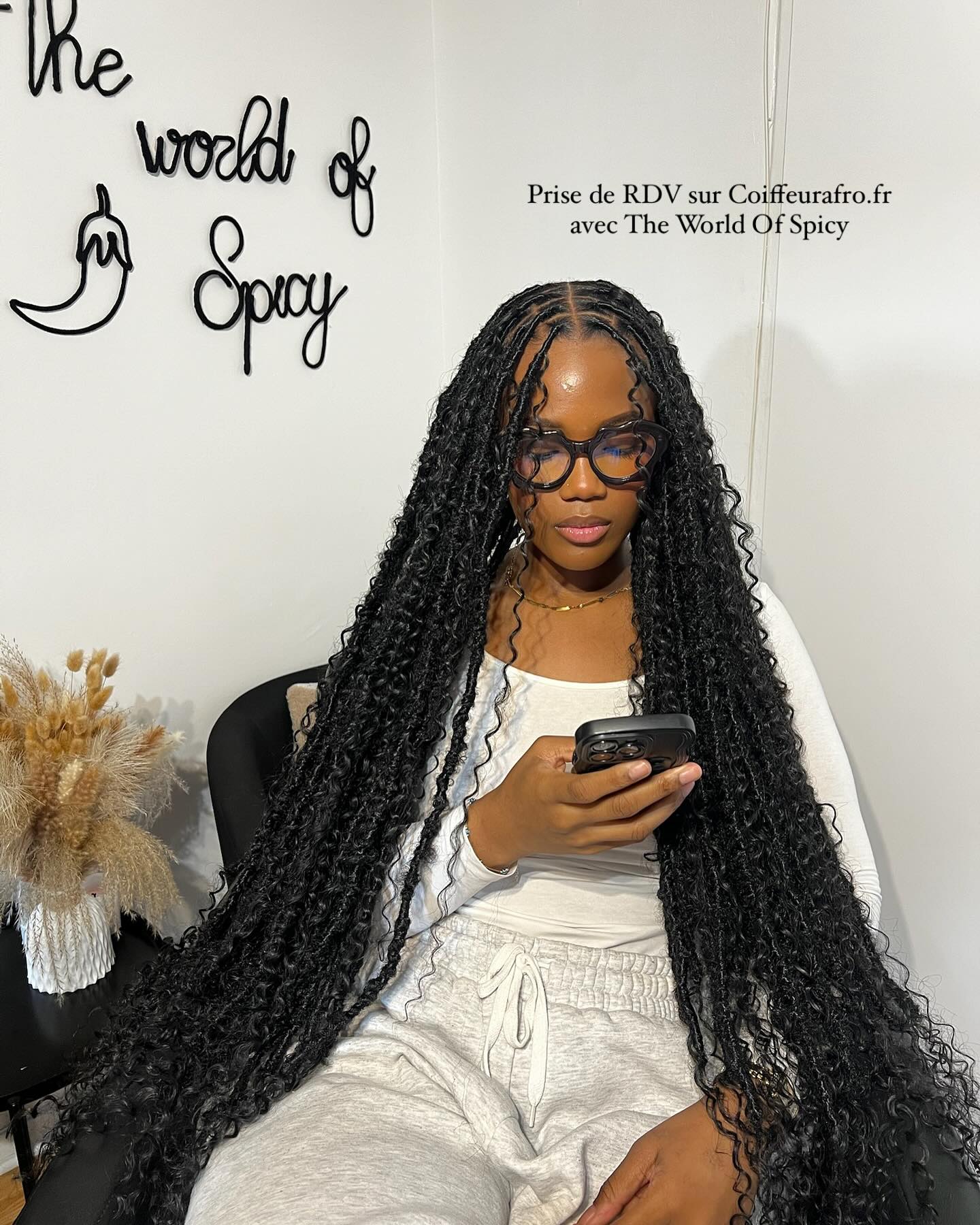 Knotless braids réalisées à Clamart, tresses sans nœud sur cheveux naturels. (5)