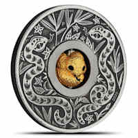 Buy 2025 1 oz Antique Tuvalu Year of the Snake Rotating Charm